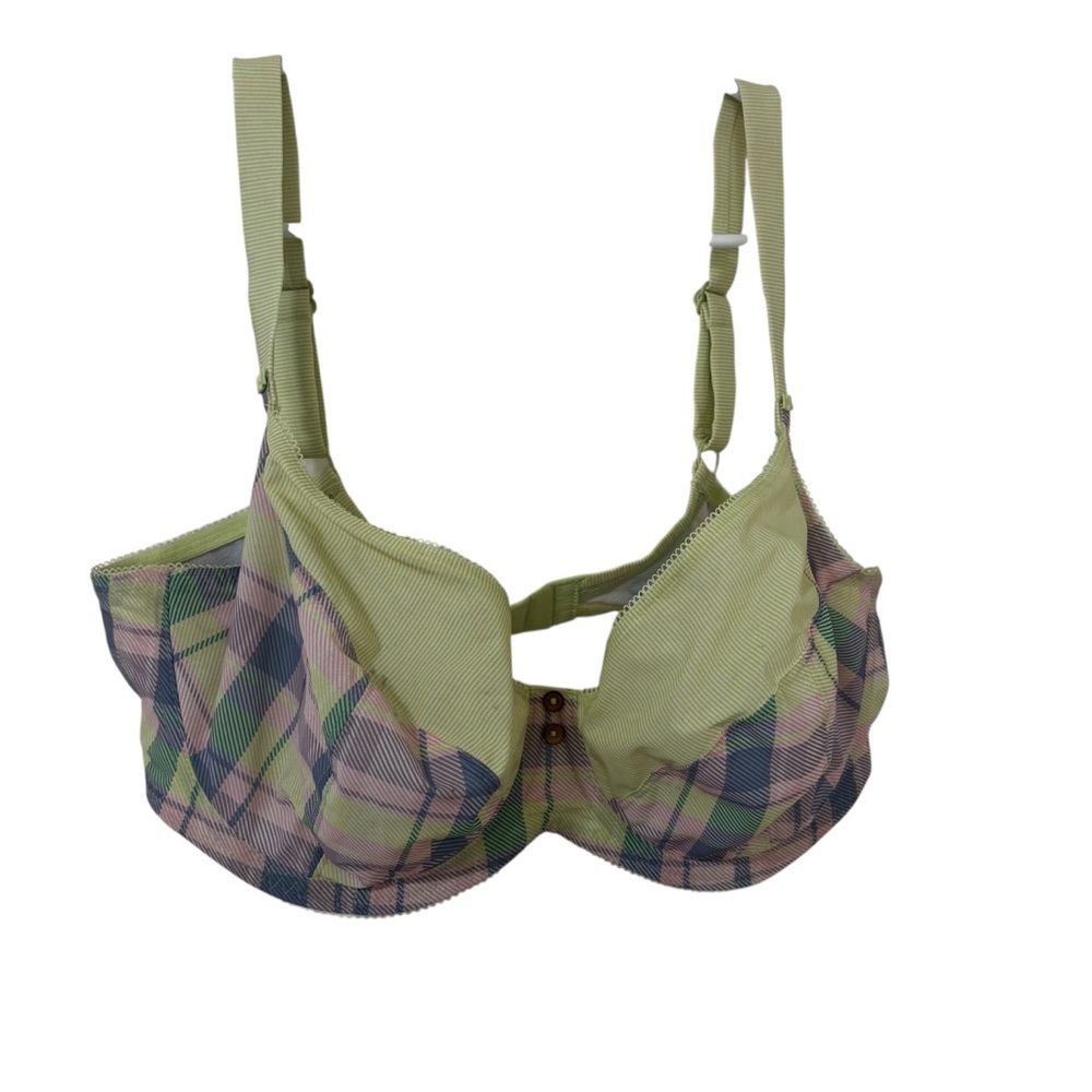 Freya Light Green Plaid Underwire Bra size 38 F